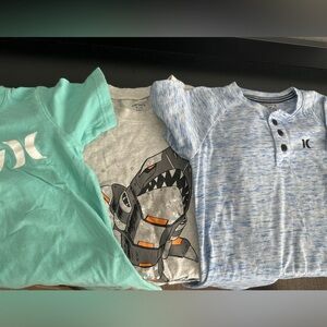 Hurley Green and Gray Short Sleeve Tees Casual Collection